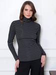 Полосатый водолазный топ HotSquash, Black/White - фото