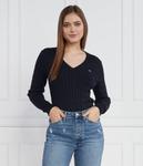 Свитер Gant Regular Fit с V-образным вырезом, синий - фото 3