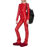 Латекс расклешенные брюки Acne Studios, красный - фото 3