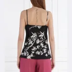 Шелковый топ стандартного кроя Marella, черный - фото 3