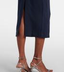 Миди-платье с поясом Self-Portrait, темно-синий - фото 6