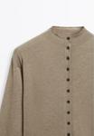 Кардиган Massimo Dutti BUTTONED WITH MOCK TURTLENECK, Light Green - фото 9