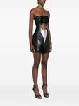 MITILIANE COUTURE кожаное платье мини со шнуровкой, черный - фото 3