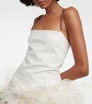 Мини-платье fujiko с отделкой перьями The Attico, белый - фото 4