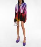 Атласные туфли-лодочки Dalilah на платформе Paris Texas, Ultraviolet - фото 2