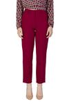 Брюки женские VILA облегающего кроя, бордовый - фото