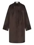 Вельветовое платье-рубашка миди Aeron, коричневый - фото