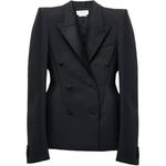Жакет Stacked Shoulder Double breasted Jacket Alexander McQueen, черный - фото