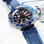 REEF TIGER Часы Men's Aurora Watch, Black Case Red Bezel - фото 7