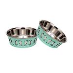 Набор для загородной жизни из 2 мисок для собак из нержавеющей стали — миски в стиле фермерского дома Country Living, цвет Plum Wine - фото 2