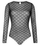 Боди женское Elisabetta Franchi прозрачное с узором, черный - фото