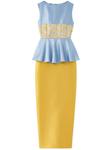 DESTREE платье миди Cy с баской, желтый - фото