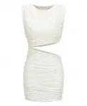 Современное женское мини-платье из трикотажа Adowia Nicowa, белый - фото