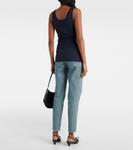 Хлопковая майка с логотипом Prada, Blu - фото 3