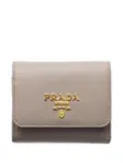 Кошелек из сафьяновой кожи Prada, серый - фото
