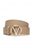 Женский ремень Valentino широкий с логотипом, бежевый - фото