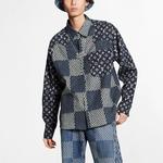 Рубашка мужская Louis Vuitton с узором, синий / белый - фото 6