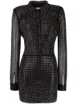 Платье мини с кристаллами Self-Portrait, черный - фото
