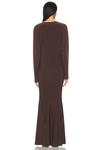 Платье for FWRD Dolman V Neck Fishtail Gown Norma Kamali, Chocolate - фото 3