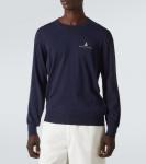 Хлопковый свитер Brunello Cucinelli, темно-синий - фото 3