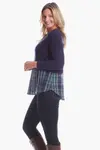 Топ Allison темно-синего цвета с клеткой Duffield Lane, Navy Plaid - фото 3