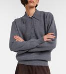 Шерстяной поло свитер с кашемиром Róhe, Mid Grey Melange - фото 6