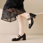 Туфли на блочном каблуке Mary Jane Komanic, Ecru - фото 5