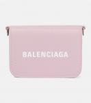 Мини-кошелек на цепочке Balenciaga, розовый - фото