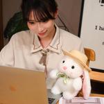 Плюшевая кукла Pudding Bunny с капюшоном высота 18см/23см KUMAOYA - фото 11