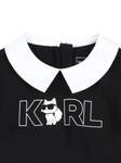 Karl Lagerfeld Kids платье с контрастным воротником, черный - фото 2