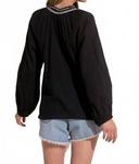 Бохо-топик с кисточками в черном цвете ELAN - фото 2