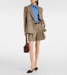 Клетчатые шелковые шорты Blazé Milano, бежевый - фото 2