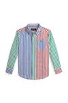 Детская хлопковая рубашка Polo Ralph Lauren, мультиколор - фото