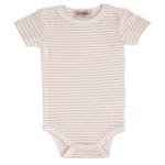 Бежевый полосатый боди из модала BANBLU - фото