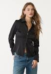 Блуза Stradivarius Button-down blouse, Black - фото