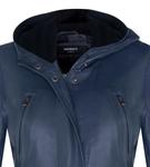 Кожаная парка с капюшоном-Бухарест Infinity Leather, темно-синий - фото 4