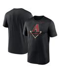 Мужская черная футболка Arizona Diamondbacks Icon Legend Performance Nike, черный - фото