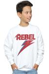 Толстовка с потертостями Rebel David Bowie, белый - фото