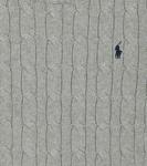 Хлопковый свитер косой вязки Polo Ralph Lauren, серый - фото 3