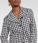 Укороченный блейзер в мелкую клетку Etro, черный - фото 4