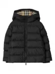 Куртка-пуховик с капюшоном BURBERRY KIDS, черный - фото