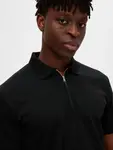 Рубашка-поло SELECTED HOMME "SLHFAVE ZIP SS POLO NOOS", черный - фото 4
