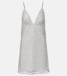 Мини-платье с бисером Rotate, Doeskin (Beige) - фото