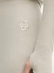 Легинсы в рубчик с вышивкой Boss, бежевый - фото 4