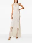 Кружевное платье макси с вырезом халтер Twinset, белый - фото 2