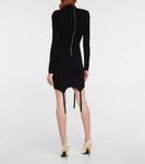 Мини-платье из трикотажа на шнуровке Balmain, 0pa Noir - фото 3