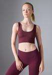 Бюстгальтер Even&Odd active MEDIUM SUPPORT SEAMLESS RIB SPORTS BRA, Bordeaux - фото