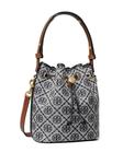 Сумка-ведро Tory Burch T-Monogram, серый - фото 4