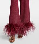 Широкие брюки с перьевым декором Lumière Oséree, бордовый - фото 5