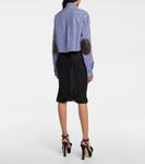 Укороченная рубашка с длинными рукавами Miu Miu, Bleu - фото 3